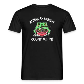 Anime Ramen Japan Statement Cartoon Comic - Men's T-Shirt - black - Front - AI Model Male 178 light (178cm)