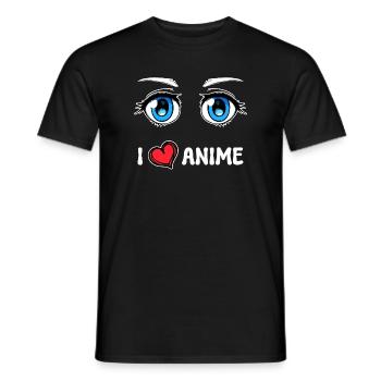 Manga Herz Ich Liebe Anime Statement Japan Comic - Männer T-Shirt - Schwarz - Vorne - AI Model Male 178 light (178cm)