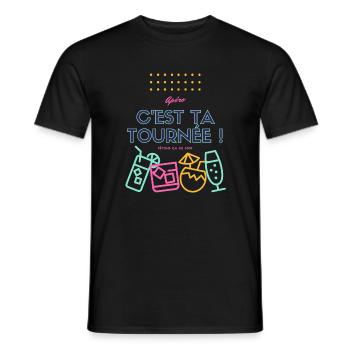 c est ta tournée ! Design humour apéro - T-shirt homme - noir - Devant - AI Model Male 178 light (178cm)