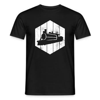 Steam locomotive - Men's T-Shirt - black - Front - AI Model Male 178 light (178cm)