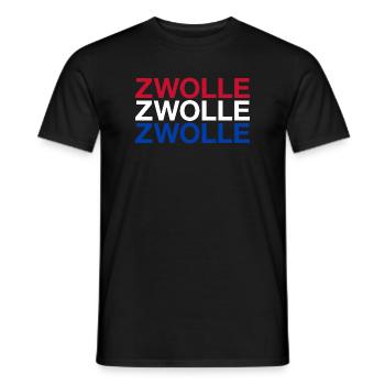 ZWOLLE Netherlands Niederlande Flagge - Männer T-Shirt - Schwarz - Vorne - AI Model Male 178 light (178cm)