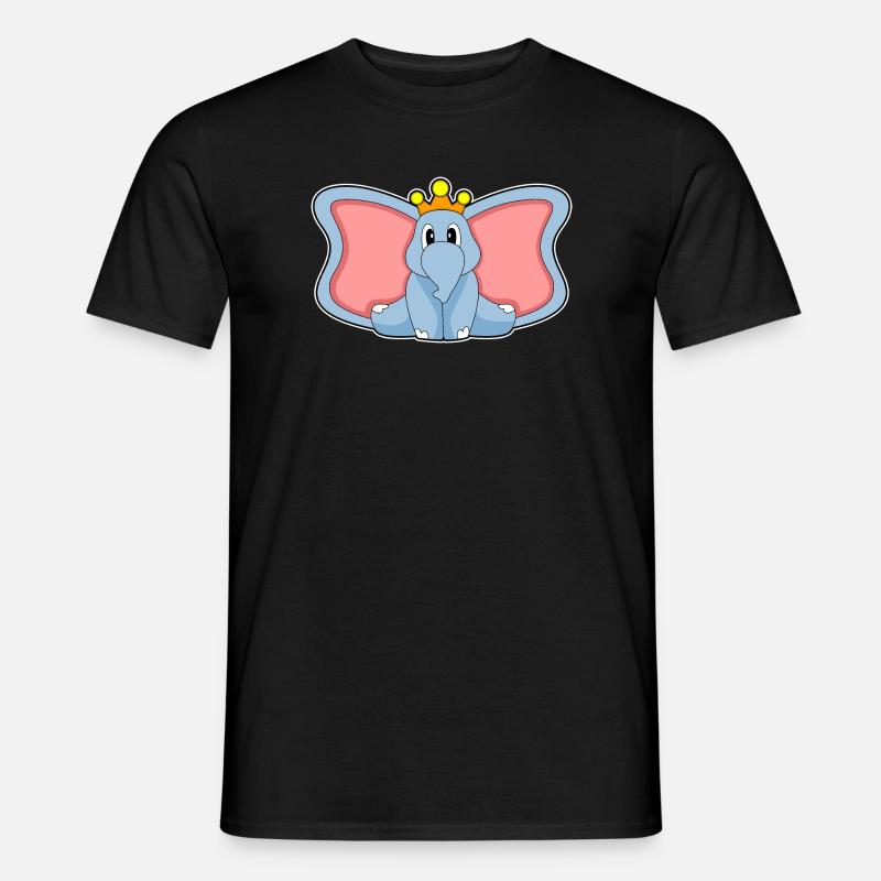 Elefant Krone - Männer T-Shirt - Schwarz