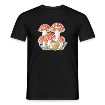 Toadstools, mushrooms - Men's T-Shirt - black - Front - AI Model Male 178 light (178cm)