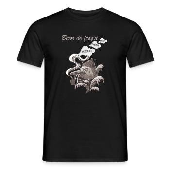 Bevor du fragst Nein lustiges Spaß Vogel Geschenk - Männer T-Shirt - Schwarz - Vorne - AI Model Male 178 light (178cm)