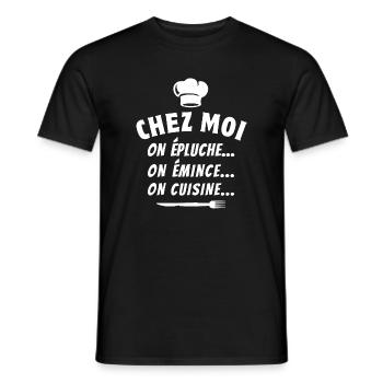 cuisiner, cuisinier, restaurant - T-shirt homme - noir - Devant - AI Model Male 178 light (178cm)