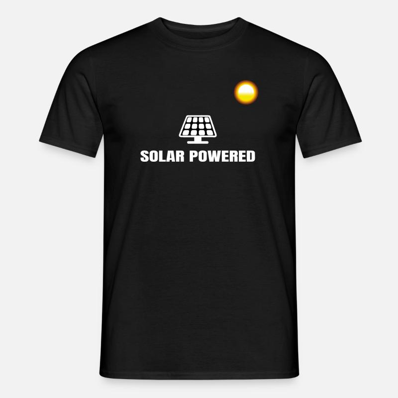 Solar Powered Sonne Solar Solarpanel Strom - Männer T-Shirt - Schwarz