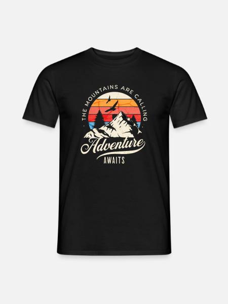 mountain, hiking, adventurer - Men's T-Shirt - black