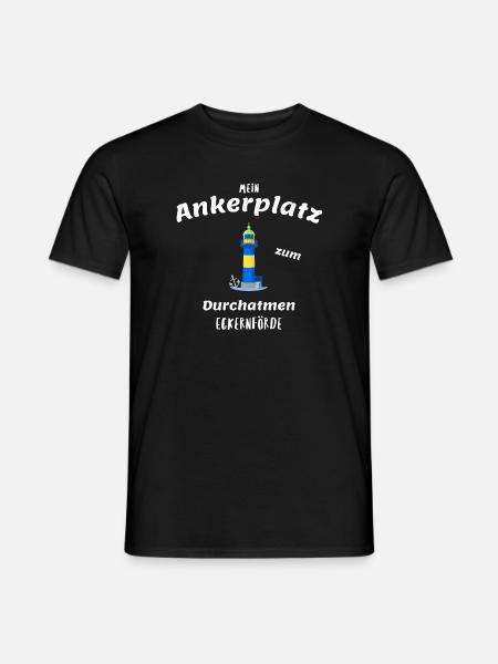 Alter Leuchtturm Eckernförde, Ankerplatz - Männer T-Shirt - Schwarz