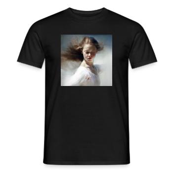 Women's Painting 01 - Men's T-Shirt - black - Front - AI Model Male 178 light (178cm)