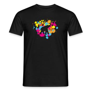 Yoga Splash Elephant Blobs Holi India Méditation - T-shirt homme - noir - Devant - AI Model Male 178 light (178cm)