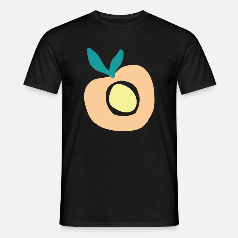 Pfirsich - Männer T-Shirt - Schwarz