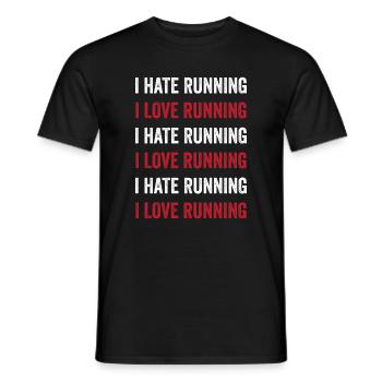 I Love Running - I Hate Running - Men's T-Shirt - black - Front - AI Model Male 178 light (178cm)