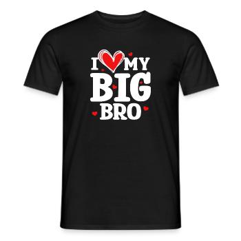 Big Brother Frère Amour Coeur Déclaration - T-shirt homme - noir - Devant - AI Model Male 178 light (178cm)