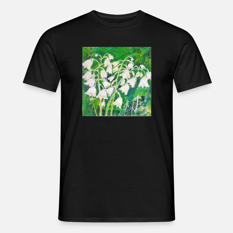 Maiglöckchen im impressionistischen Stil - Männer T-Shirt - Schwarz