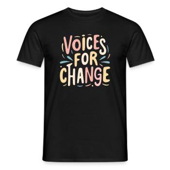 Voices for Change Peace Love World Peace War - Men's T-Shirt - black - Front - AI Model Male 178 light (178cm)
