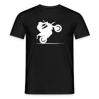 Motorcycle Biker Symbol Wheelie Cross Freestyle icon - Men's T-Shirt - black - Front - AI Model Male 178 light (178cm)