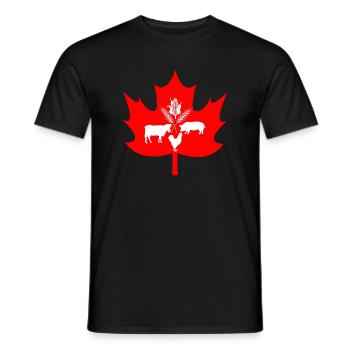 Logo des animaux de ferme à feuilles d’érable du Canada - T-shirt homme - noir - Devant - AI Model Male 178 light (178cm)