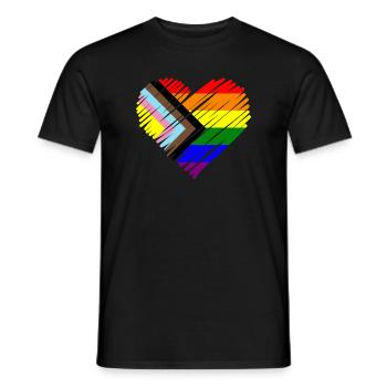 Motif chevron Pride Heart - T-shirt homme - noir - Devant - AI Model Male 178 light (178cm)