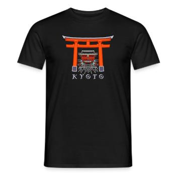 Japan, Kyoto, Fushimi Inari Shrine - Taisha - Men's T-Shirt - black - Front - AI Model Male 178 light (178cm)