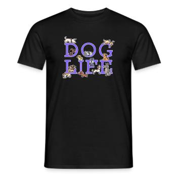 Chien animal préféré chiot animaux de compagnie jouet en peluche - T-shirt homme - noir - Devant - AI Model Male 178 light (178cm)