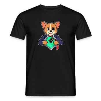 Chien Chiot Animaux de compagnie Cuddly Pets Animaux - T-shirt homme - noir - Devant - AI Model Male 178 light (178cm)