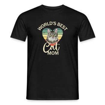 Maman chat chat - T-shirt homme - noir - Devant - AI Model Male 178 light (178cm)