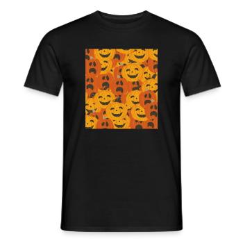 Citrouilles effrayantes motif d’Halloween - T-shirt homme - noir - Devant - AI Model Male 178 light (178cm)