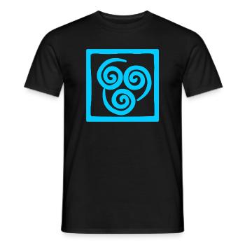 Symbole du vent en carré - T-shirt homme - noir - Devant - AI Model Male 178 light (178cm)