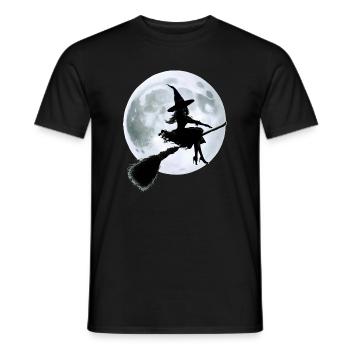 Sorcière sur balai - T-shirt homme - noir - Devant - AI Model Male 178 light (178cm)