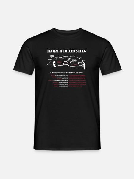 Harzer Hexenstieg Wandergruppen - 5 Etappe - Männer T-Shirt - Schwarz