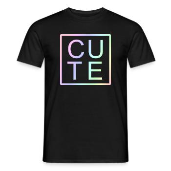 CUTE Pastel Gradient Letters - Men's T-Shirt - black - Front - AI Model Male 178 light (178cm)