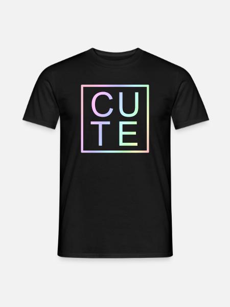 CUTE Pastel Gradient Lettres - T-shirt homme - noir