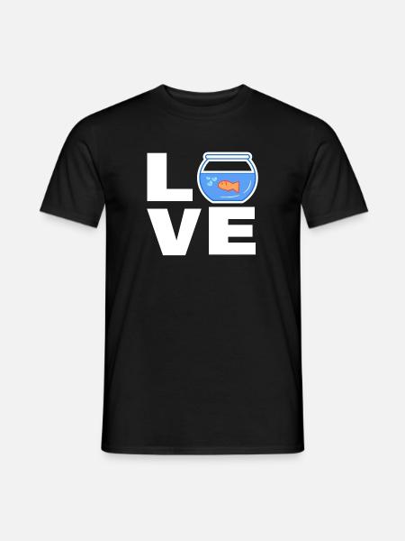 Haustiere Goldfisch Spruch Kuscheltier Aquarium - Männer T-Shirt - Schwarz