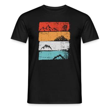Terraced Peak Sunset Stripe - Men's T-Shirt - black - Front - AI Model Male 178 light (178cm)