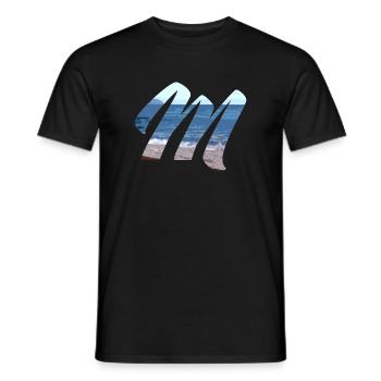Sea Waves Art Design - Men's T-Shirt - black - Front - AI Model Male 178 light (178cm)