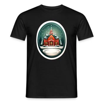 Cabane de Noël - T-shirt homme - noir - Devant - AI Model Male 178 light (178cm)