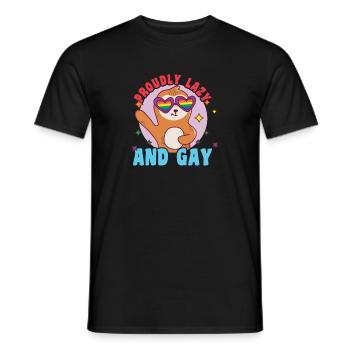 Fabulous Sloth Life with LGBT Flag, St - Men's T-Shirt - black - Front - AI Model Male 178 light (178cm)