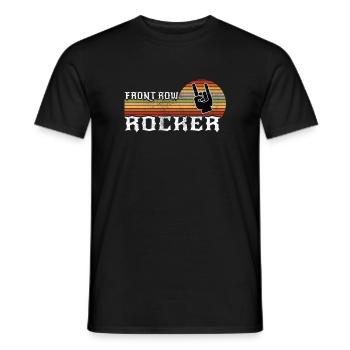 Front Row Rocker: Vintage Rock n Roll, Hard Rock - Men's T-Shirt - black - Front - AI Model Male 178 light (178cm)
