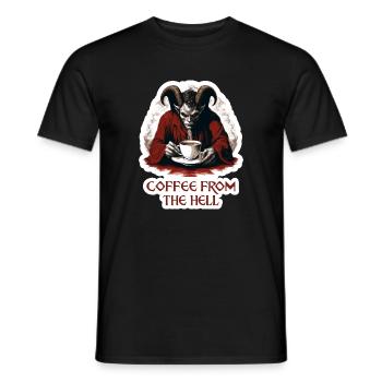 Kaffee Direkt Aus Der Hölle Lustig Shirt - Männer T-Shirt - Schwarz - Vorne - AI Model Male 178 light (178cm)