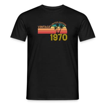 Vintage 1970's Limited Edition Retro Birthay - Men's T-Shirt - black - Front - AI Model Male 178 light (178cm)