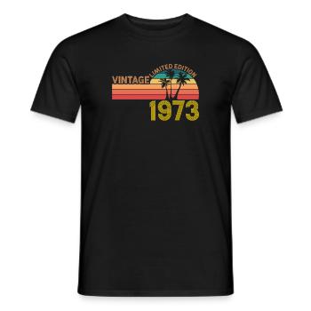 Vintage 1973 Limited Edition Retro Birthay - Men's T-Shirt - black - Front - AI Model Male 178 light (178cm)