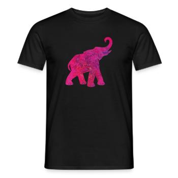 Yoga Pink Elephant Structure Meditation India Yogi - Men's T-Shirt - black - Front - AI Model Male 178 light (178cm)