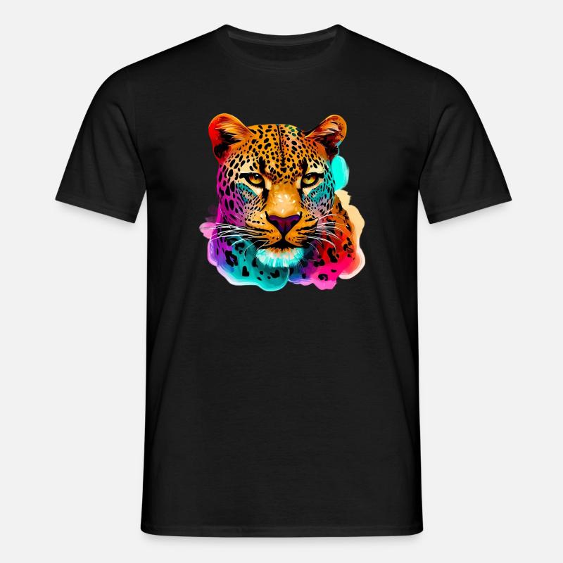 Leopard - Männer T-Shirt - Schwarz
