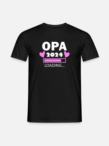 Opa 2024 - Opa werden - Opa loading 2024 - Männer T-Shirt - Schwarz
