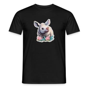 Mega Cute Rhino Cute Kawaii Shirt - Men's T-Shirt - black - Front - AI Model Male 178 light (178cm)