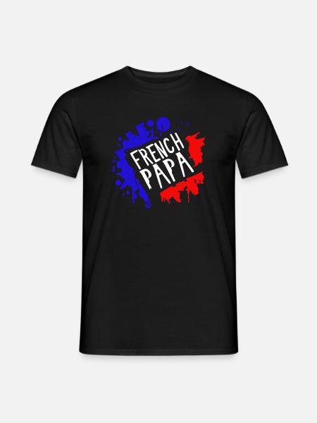 Cadeau Unique: 'French Papa' - T-shirt homme - noir