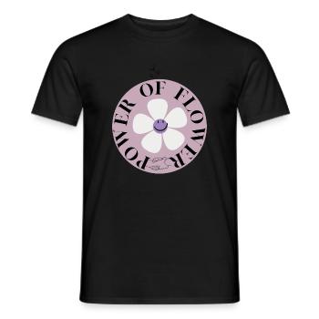 Power of Flower Circle - Men's T-Shirt - black - Front - AI Model Male 178 light (178cm)