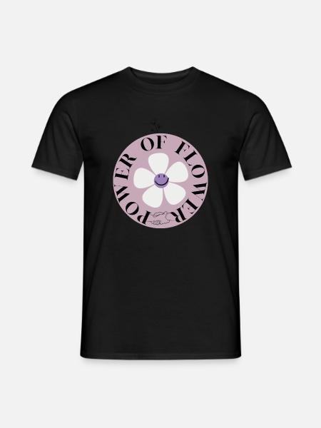 Power of Flower Circle - Men's T-Shirt - black