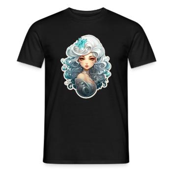 Kristall Magierin Mit Weißem Haar RPG Shirt - Männer T-Shirt - Schwarz - Vorne - AI Model Male 178 light (178cm)