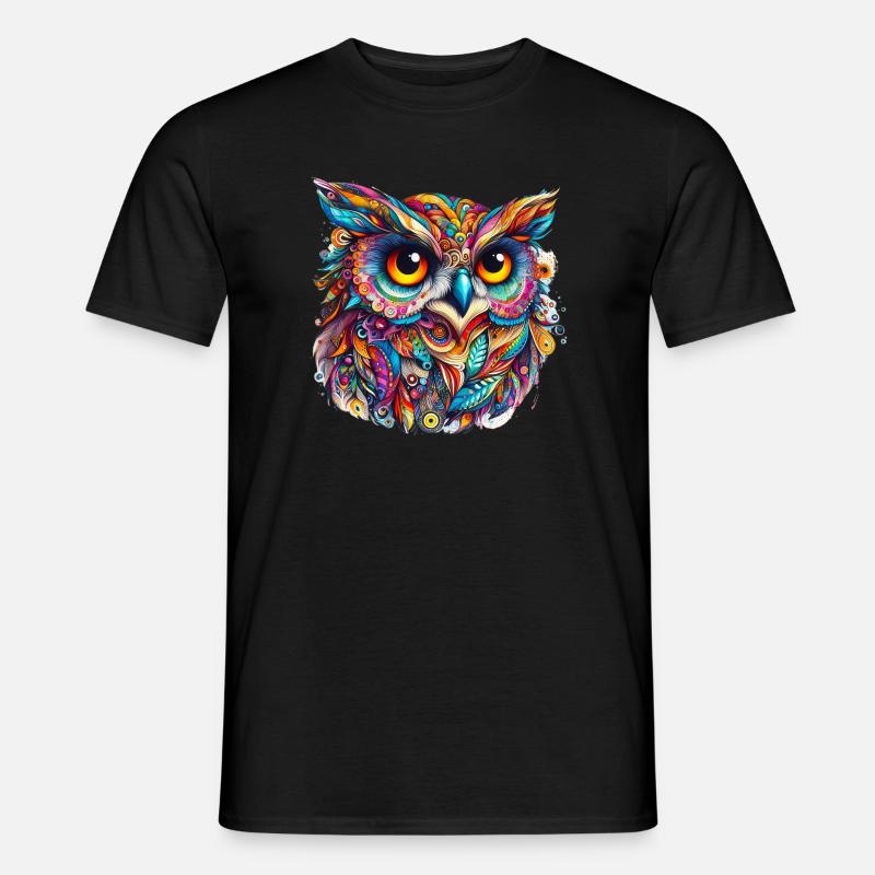 Eule - Männer T-Shirt - Schwarz